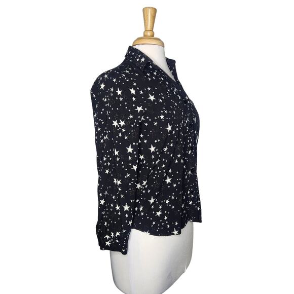 Rails Noemi Black Galaxy Print Button Down Shirt Size XS - Picture 3 of 9